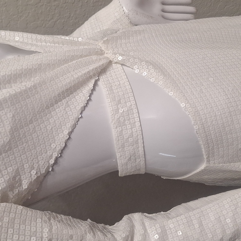 BCBG MaxAzria Runway White Sequined Dress - Picture 6 of 17